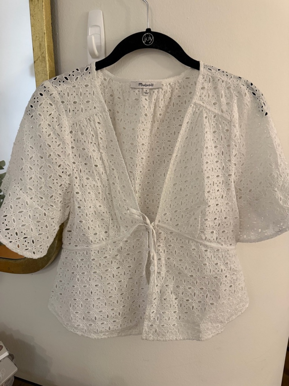 Madewell white eyelet top